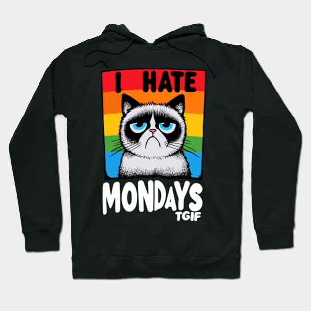 I Hate Mondays Cat Hoodie by TwistedDesigns by Stefanie